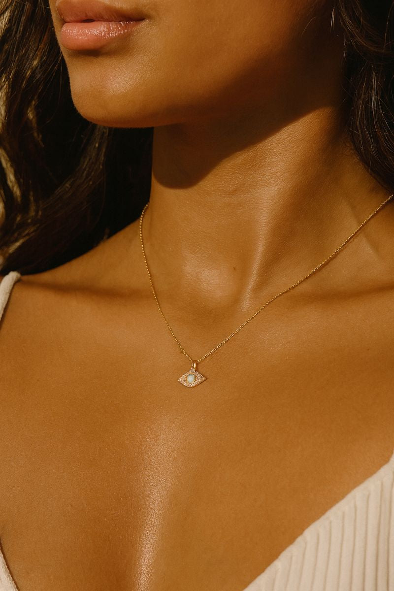 Opal Evil Eye Necklace