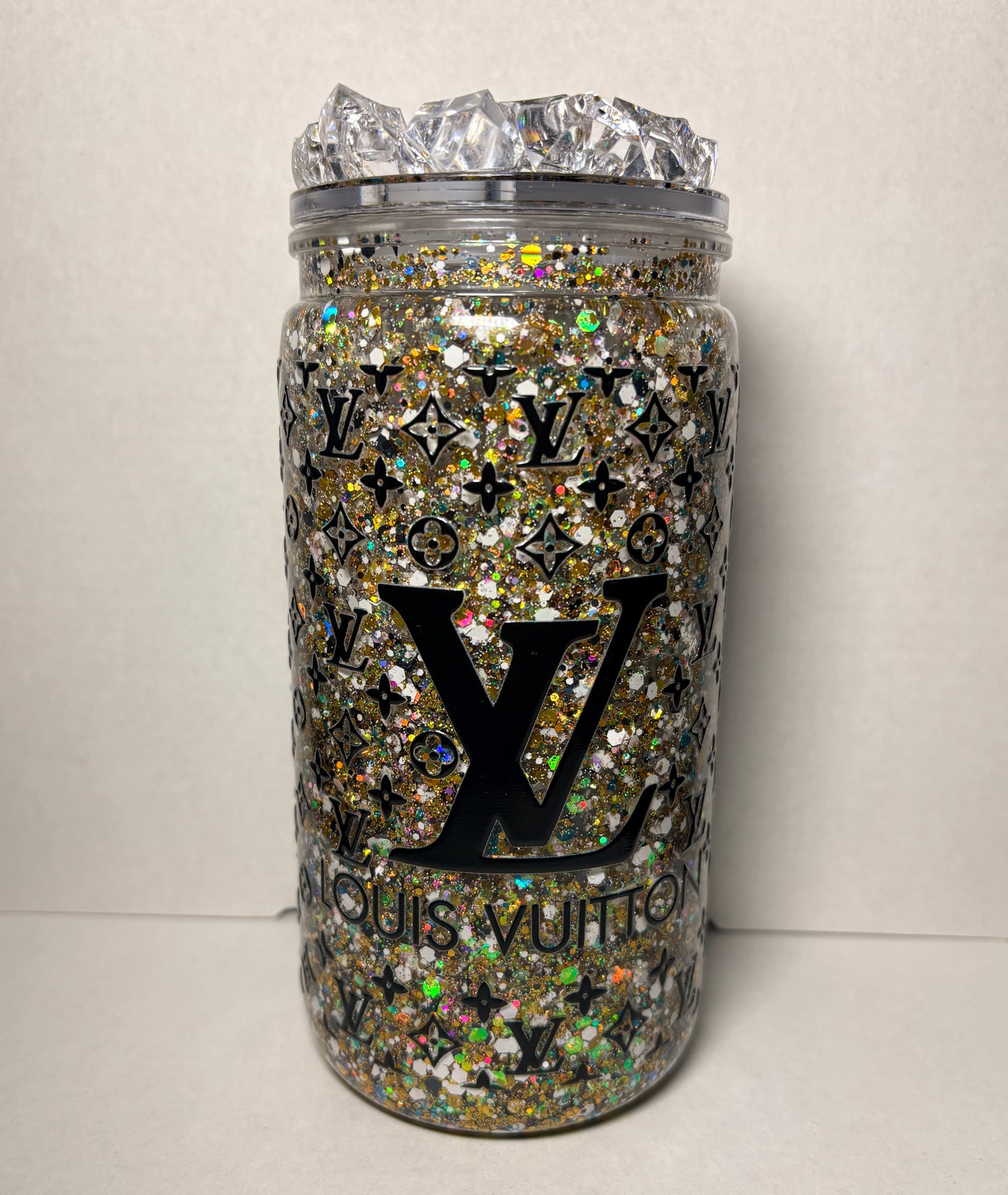 LV glitter snow globe