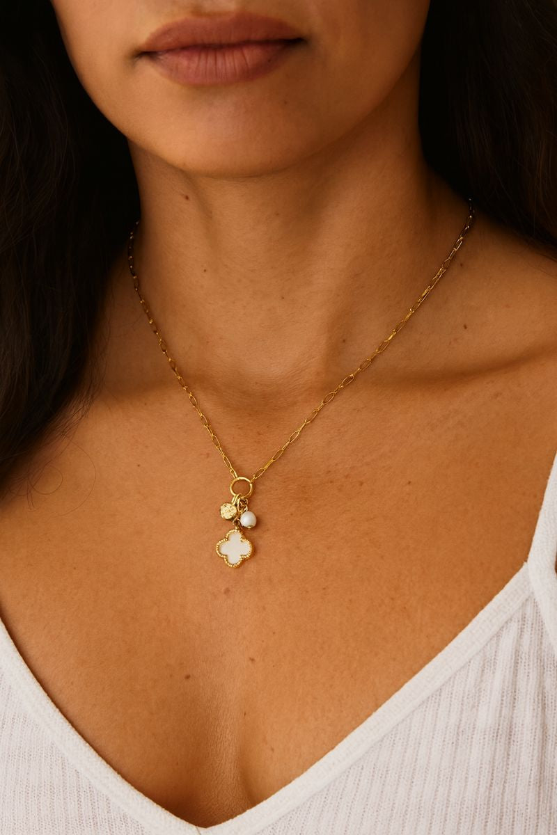 Clover Triple Charm Necklace