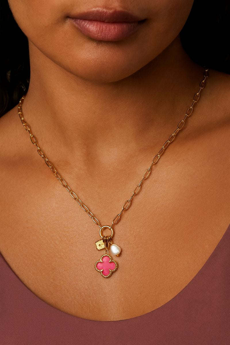 Clover Triple Charm Necklace