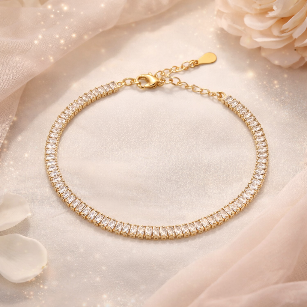 Adjustable Tennis Baguette Bracelet
